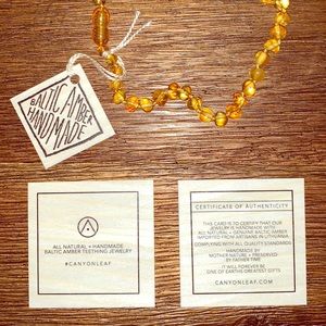 Canyon Leaf Baltic Amber Teething Necklace